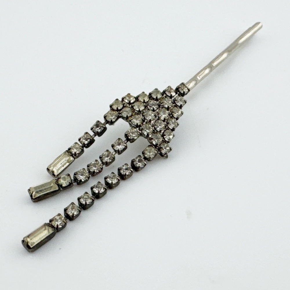 Sparkly Rhinestone Hair Pin Dangle Drop Vintage Bridal Wedding‎ Accessory